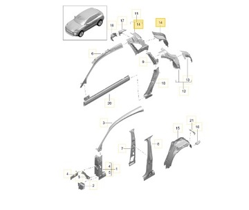 D-стойка слева внизу PORSCHE MACAN 95B809289AYGRV