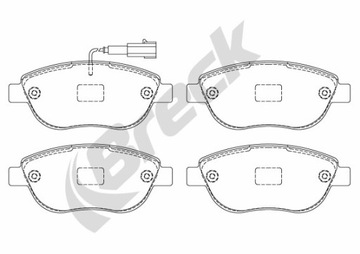 Гальмівні колодки передні BRECK FIAT Stilo Multi 1.4