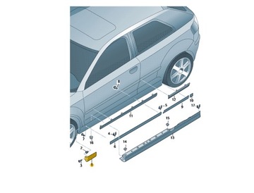 Накладка на крыло передняя левая AUDI A3 8P0853991B