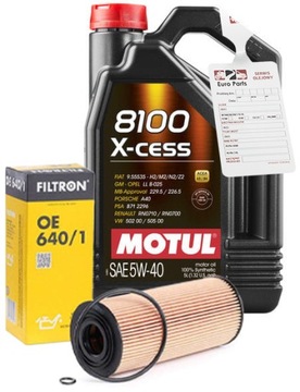 MOTUL 8100 X-CESS 5W40 5L + FILTR OLEJU OE640/1