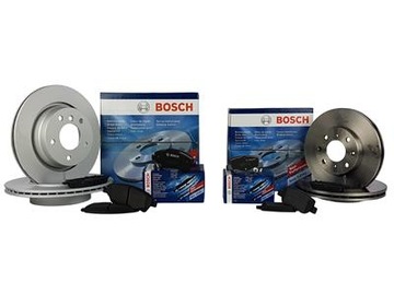 Bosch диски + колодки спереди + сзади AUDI A6 C7 345 мм