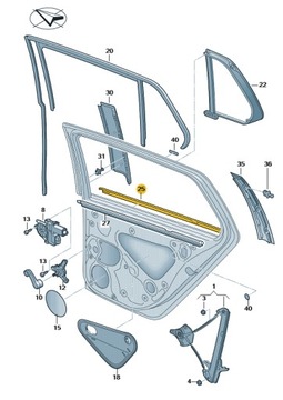 USZCZELKA ZGARNIAJĄCA DRZWI LEWY TYŁ VW GOLF VII