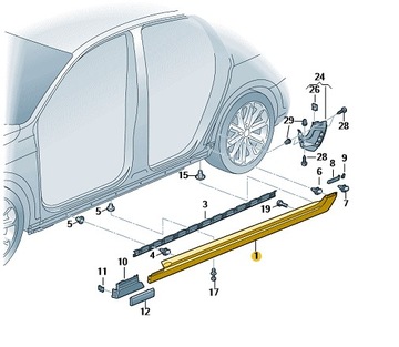 NAKŁADKA PROGU LEWEGO VOLKSWAGEN PASSAT B8 OE