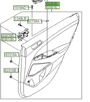 83308D7020YAK HYUNDAI OE ОББИВКА ЗАДНІХ ДВЕРЕЙ