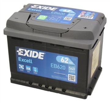 AKUMULATOR EXIDE EXCELL 62Ah 540A EB620 DOJAZDŁÓDŹ