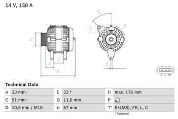 0 986 082 820 BOSCH генератор