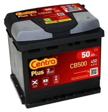 CENTRA AKUMULATOR PLUS P+ 50AH/450A CB500