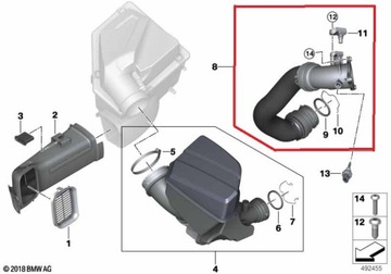 OE BMW F20 F21 F22 B46 B48 турбо воздуховод