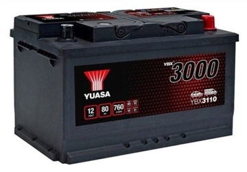 Акумулятор YUASA 80ah 760a YBX3110 DOJ + WYM LDZ