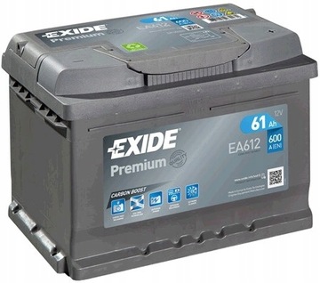 Батарея EXIDE Premium 61AH 600A P + EA612