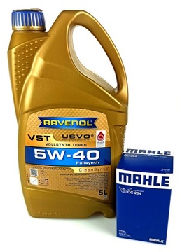 OLEJ RAVENOL VST 5W40 5L+FILTR OLEJU VAG 1.8T