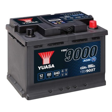 Akumulator Yuasa AGM 12V 60Ah 640A P+ YBX9027