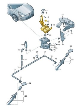 бачок омивача VW Passat B7 кріплення ASO