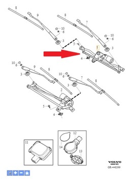 Двигун склоочисника Volvo XC60 (-17) OE 31333454