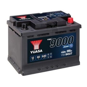 АКУМУЛЯТОР YUASA START STOP AGM YBX9027 P+ 60AH 640A 12V