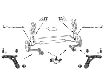 Wahacz zestaw zawieszenia Toyota Aygo I B1