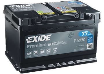 AKUMULATOR EXIDE PREMIUM 77Ah 760 EA770 NOWY MODEL