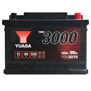 Yuasa YBX3075 12V 60Ah 550A YBX 3075