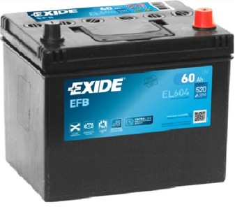 Акумулятор EXIDE EFB EL604 P+ 60Ah 520A START STOP 12V
