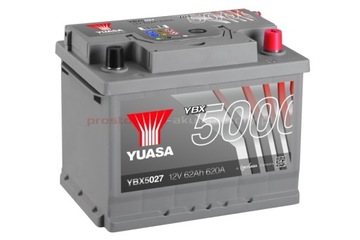 Аккумулятор 62ah 620A P+ Yuasa Silver YBX5027