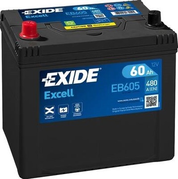 Акумулятор EXIDE Excell 12V 60Ah 480A EB605