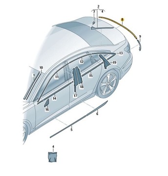 Декоративна планка заднього ліхтаря Центральна AUDI A6 C8