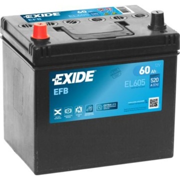 Акумулятор EXIDE EFB 60Ah 520A L+