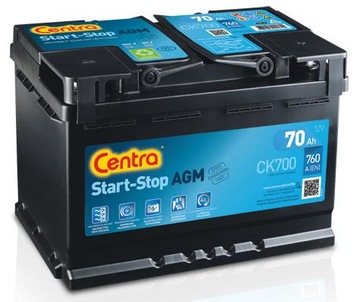 Akumulator Centra Start-Stop 12V 70AH 760A(EN) R+