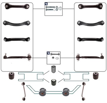Рычаг подвески комплект Mercedes CLK A209