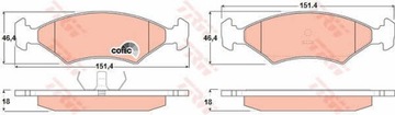 ГАЛЬМІВНІ КОЛОДКИ ПЕРЕДНЯ TRW FORD FIESTA III 1.1