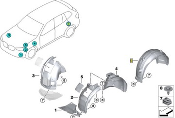 BMW lewe tylne nadkole X3 G01 G02