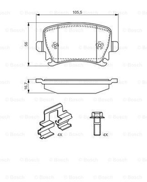 Колодки шинки задні BOSCH AUDI A4 2.0 TFSI 220KM 162kw
