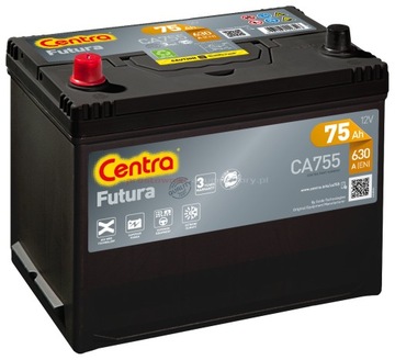 Akumulator Centra Futura CA755 12V 75Ah 630A L+