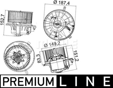 AB 149 000p MAHLE оригинальный внутренний вентилятор