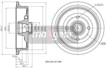 БАРАБАН HAM. VW T. A80 86-91 200X51,5