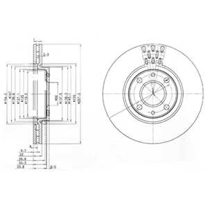 ПЕРЕДНІ ГАЛЬМІВНІ ДИСКИ DELPHI BG3574