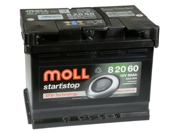 Akumulator Moll EFB 12V 60Ah 640A P+ 82060