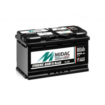 Батарея MIDAC, AGM START & STOP 80Ah, 800A