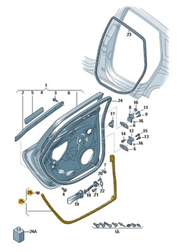 Зовнішнє ущільнення задньої правої двері AUDI A6 C7