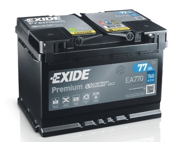 Аккумулятор Exide Premium 77ah 760A EA770 CARBON BOOST 2.0