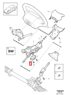 Блокування рульової колонки VOLVO C70 II 06-13R