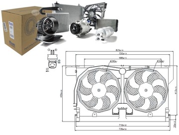 ВЕНТИЛЯТОР РАДИАТОРА (С КОРПУСОМ) CITROEN BERLINGO