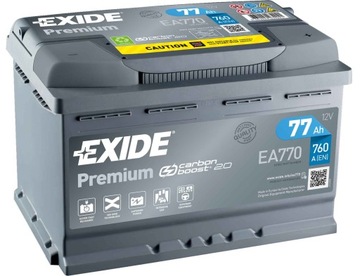 АККУМУЛЯТОРНАЯ БАТАРЕЯ EXIDE PREMIUM 77AH 760A 77 AH EA770