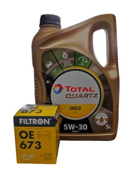 Olej Total 5W30 Ineo ECS 5l + Filtr oleju OE 673