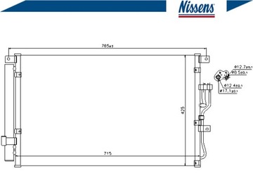 КОНДЕНСАТОР КОНДИЦІОНЕРА HYUNDAI IX55 3.0 D / 3.8 09.08