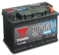 Акумулятор 70AH 760a P + Yuasa YBX9096 AGM