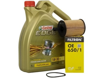 CASTROL EDGE 5W30 LL 5L+FILTR OLEJU OE650/1