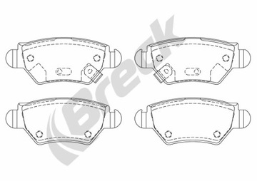 ГАЛЬМІВНІ КОЛОДКИ ЗАДНІ BRECK OPEL ASTRA G 2.0 DTI