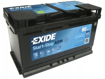 Акумулятор EXIDE AGM 80AH 800A EK800