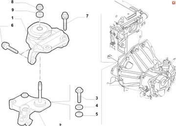 Подушка коробки передач Fiat Bravo Delta 1.9 1.6